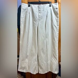 SPANX Cream Wide-Leg Cropped Trousers